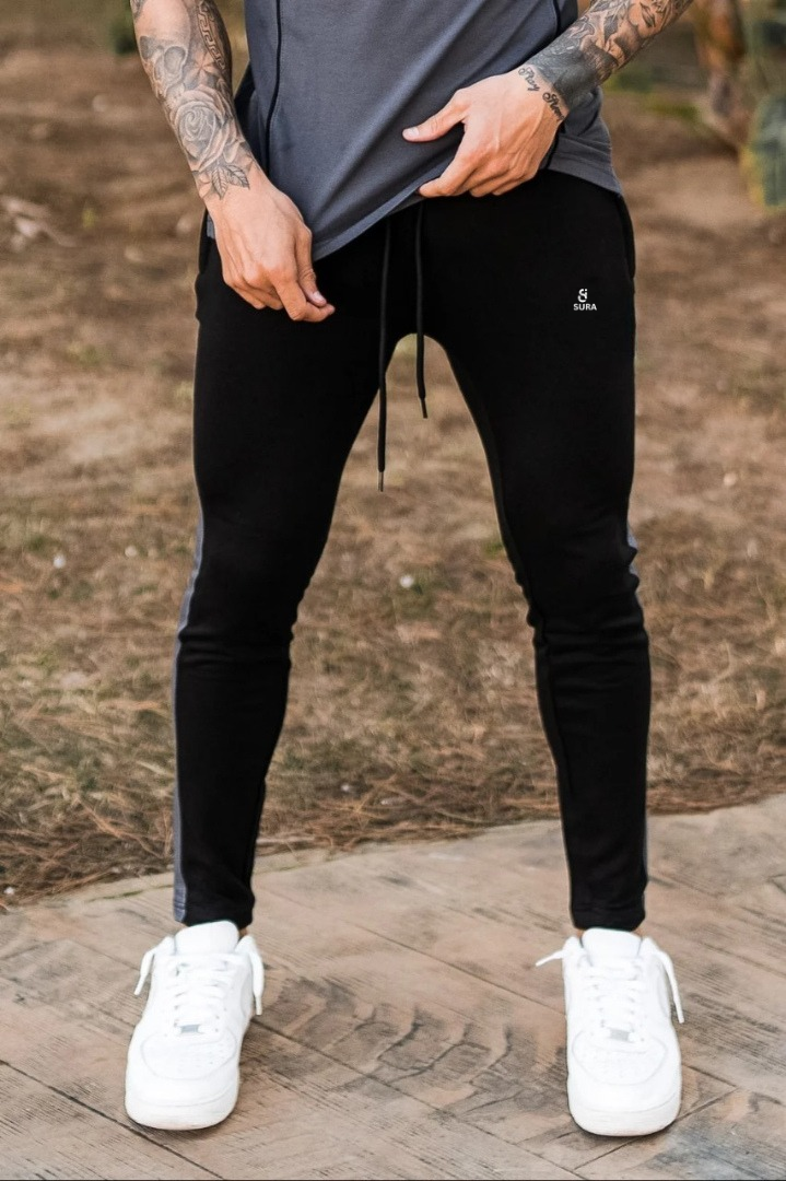 Streetwear Cotton Polo Twinset - Black/Grey