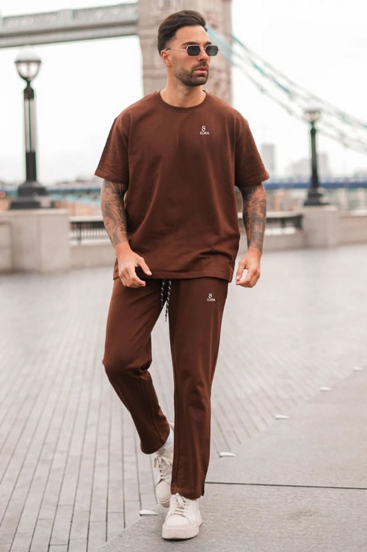 3D Logo Oversize Cotton Tee - Chocolate Brown
