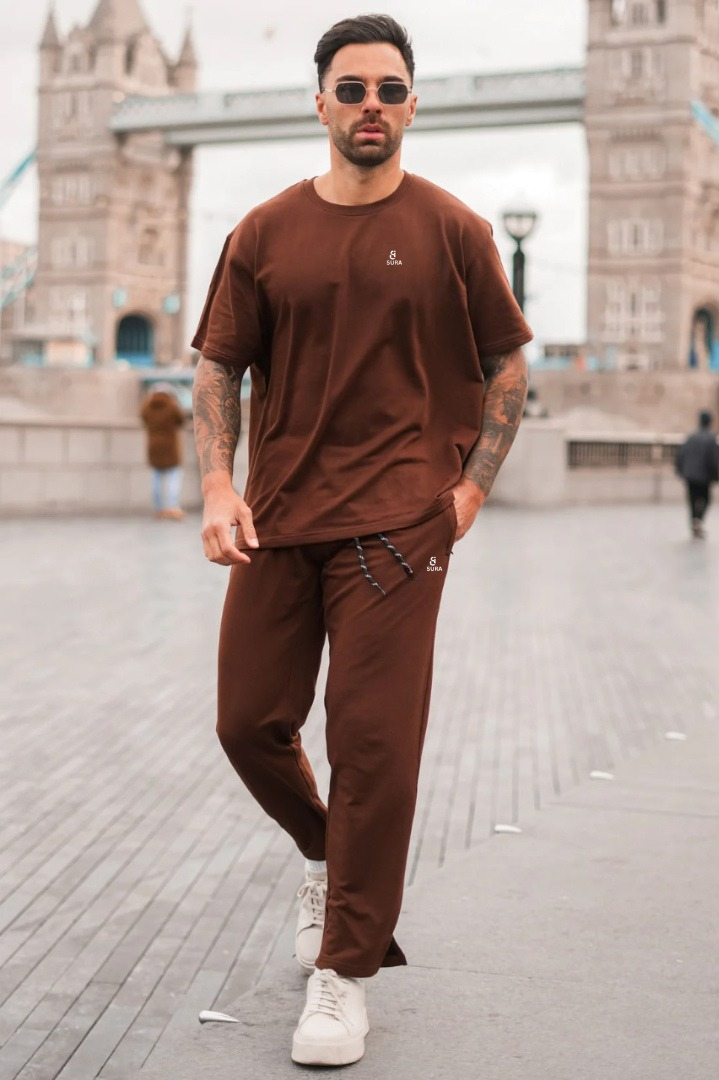 3D Logo Oversize Cotton Tee - Chocolate Brown
