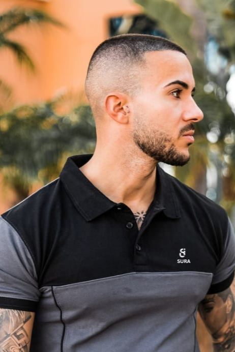 Streetwear Cotton Polo Twinset - Black/Grey