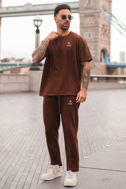 3D Logo Oversize Cotton Tee - Chocolate Brown